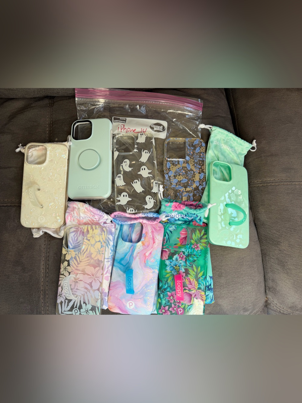 Assorted Phone Cases Bundle - Mint Green, Floral, Ghost Print iPhone 14 Pro Max